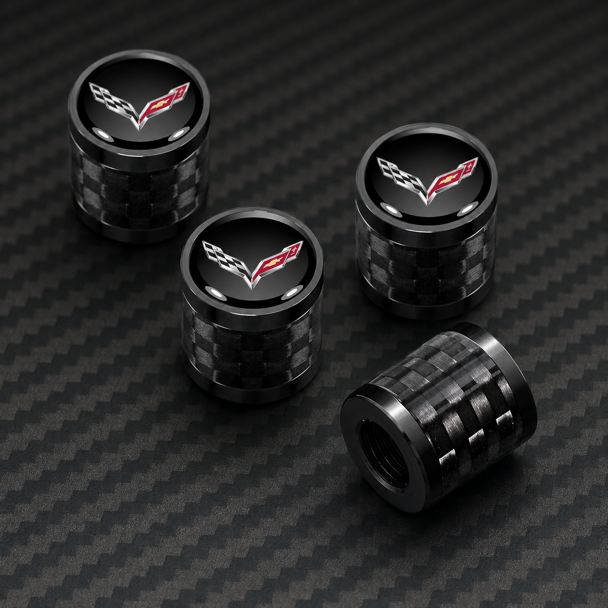 Corvette C7 Carbon Fiber Valve Stem Caps – Set of 4