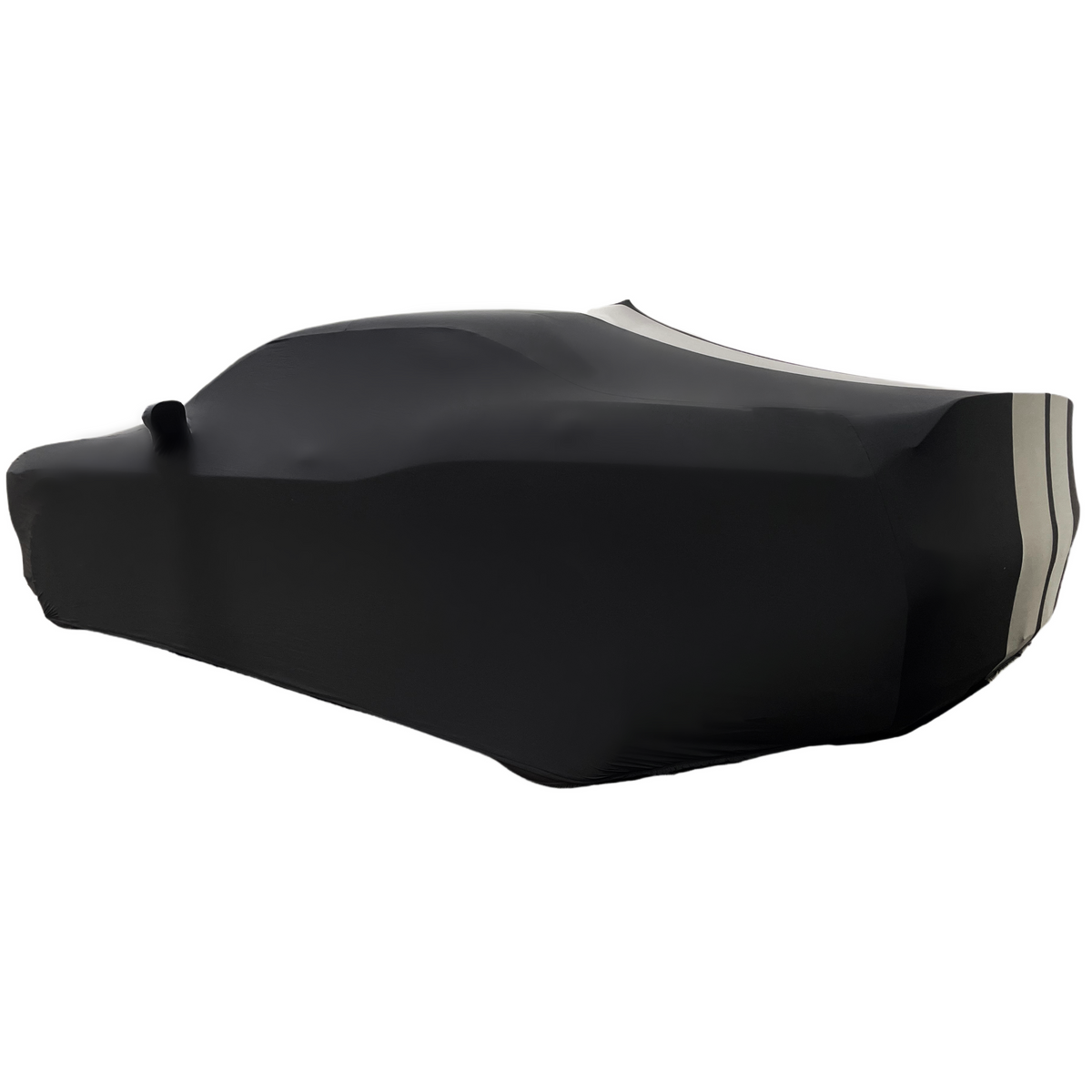 2008-2023 Dodge Challenger Ultraguard Stretch Satin Indoor Car Cover : Sport Series - Black with Gray Stripes
