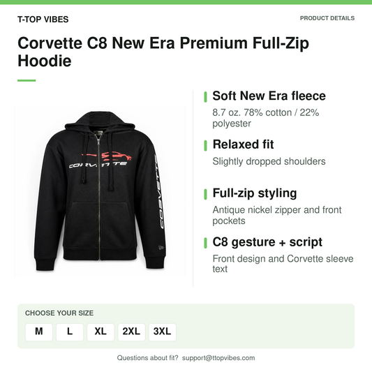 Corvette C8 New Era Premium Full-Zip Hoodie