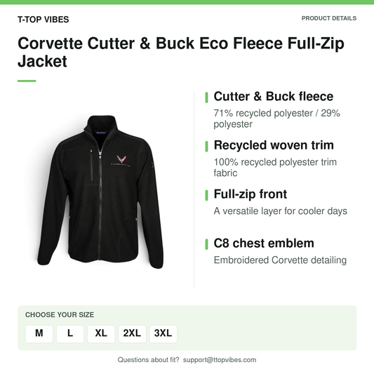 Corvette Cutter & Buck Eco Fleece Full-Zip Jacket
