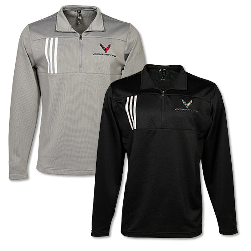 Corvette C8 Adidas 3-Stripe Quarter-Zip Pullover
