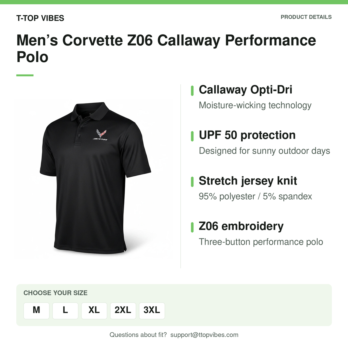 Men’s Corvette Z06 Callaway Performance Polo