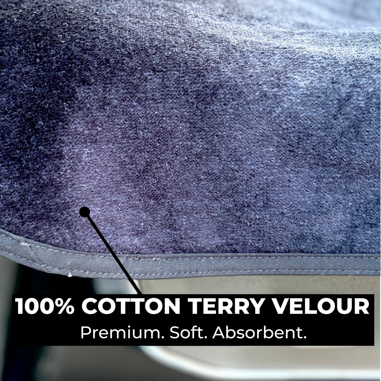 T-Top Vibes Corvette Z06 car seat towel made of soft black cotton terry velour fabric for seat protection.