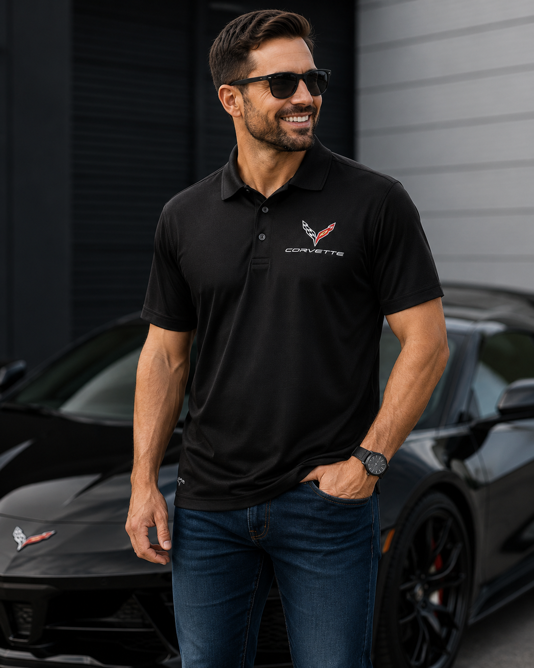 Men’s Corvette polo shirts in different colors and generation-specific designs for a 2026 buyer’s guide