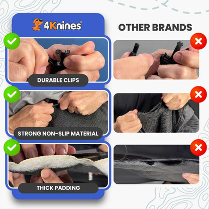 4Knines Hard Bottom Extender Car Seat Cover for Dogs - XL