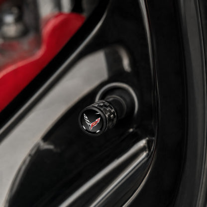 Corvette C8 Carbon Fiber Valve Stem Caps – Set of 4