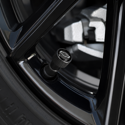 Chevrolet Black Bowtie Raised Valve Stem Caps – Set of 4