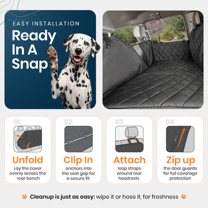 4Knines Hard Bottom Extender Car Seat Cover for Dogs - XL