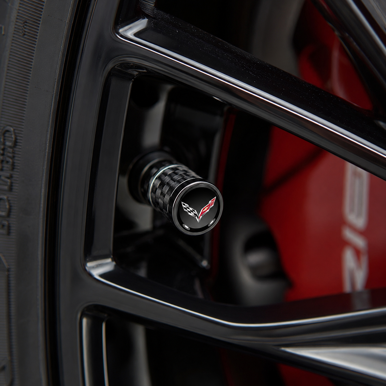 Corvette C7 Carbon Fiber Valve Stem Caps – Set of 4