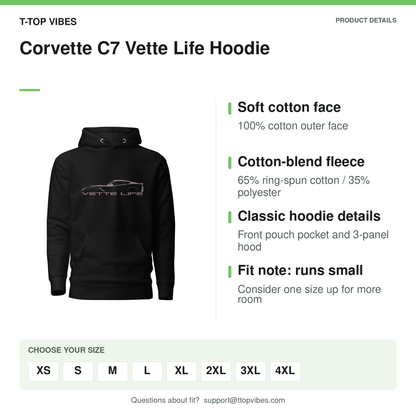 Corvette C7 Vette Life Hoodie