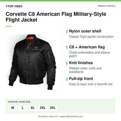 Corvette C8 Military-Style Flight Jacket