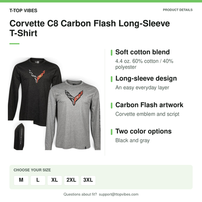 Corvette C8 Carbon Flash Long-Sleeve T-Shirt