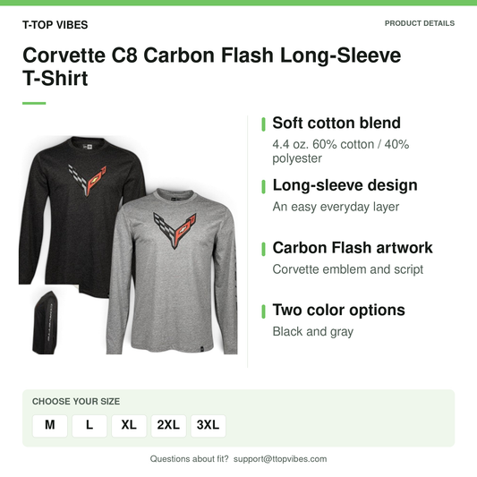 Corvette C8 Carbon Flash Long-Sleeve T-Shirt