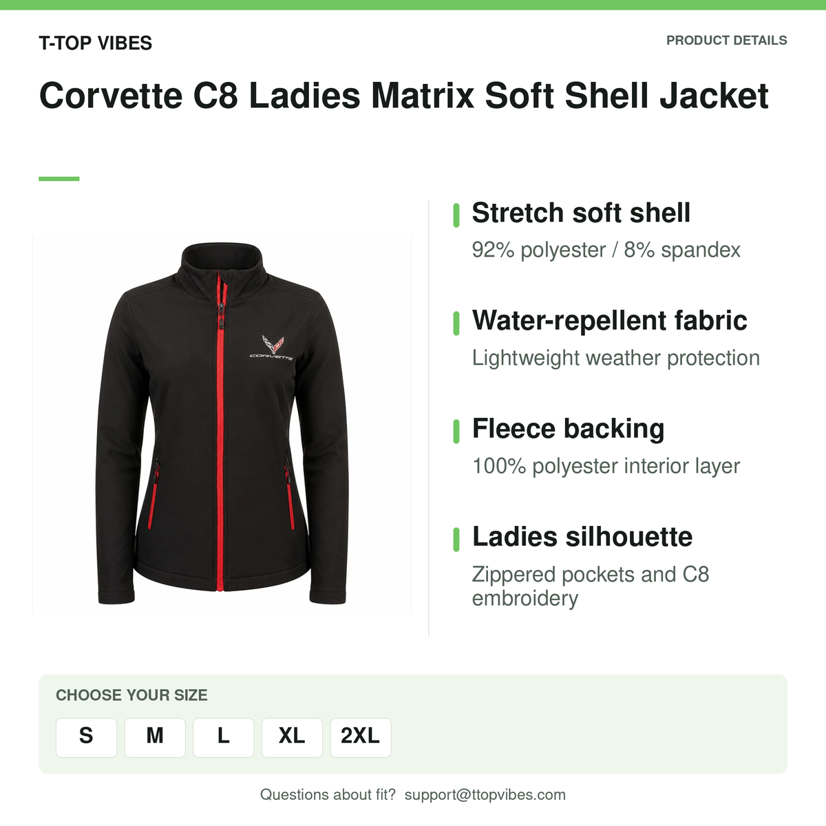 Corvette C8 Ladies Matrix Soft Shell Jacket