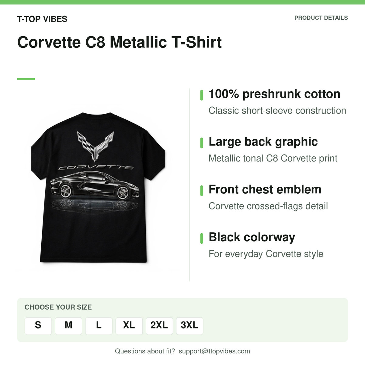 Corvette C8 Metallic T-Shirt