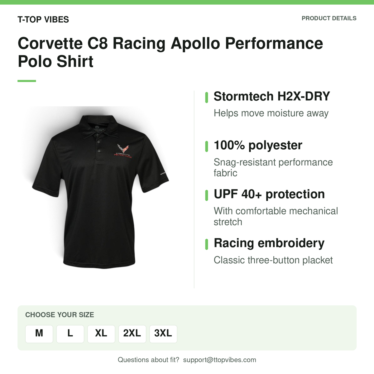 Corvette C8 Racing Performance Polo Shirt
