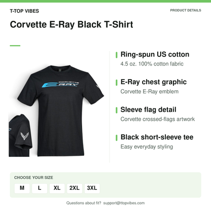 Corvette E-Ray Black T-Shirt