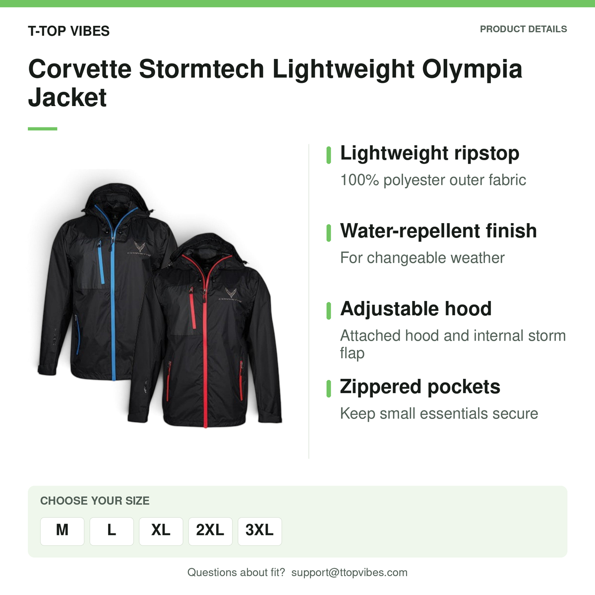 Corvette Stormtech Lightweight Olympia Jacket