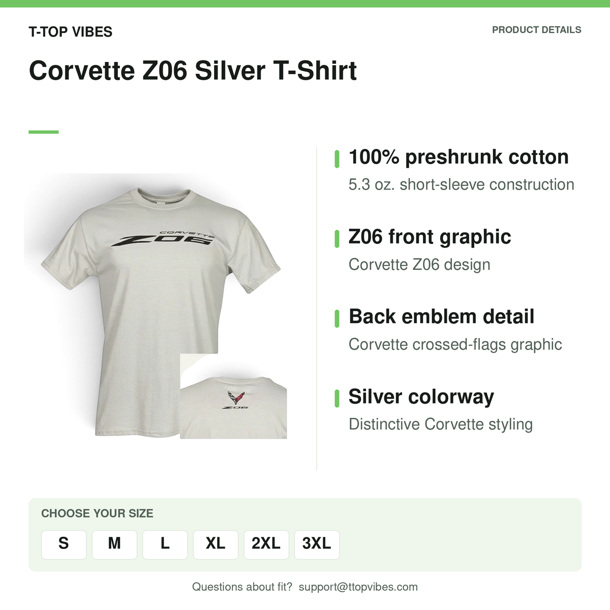 Corvette Z06 Silver T-Shirt