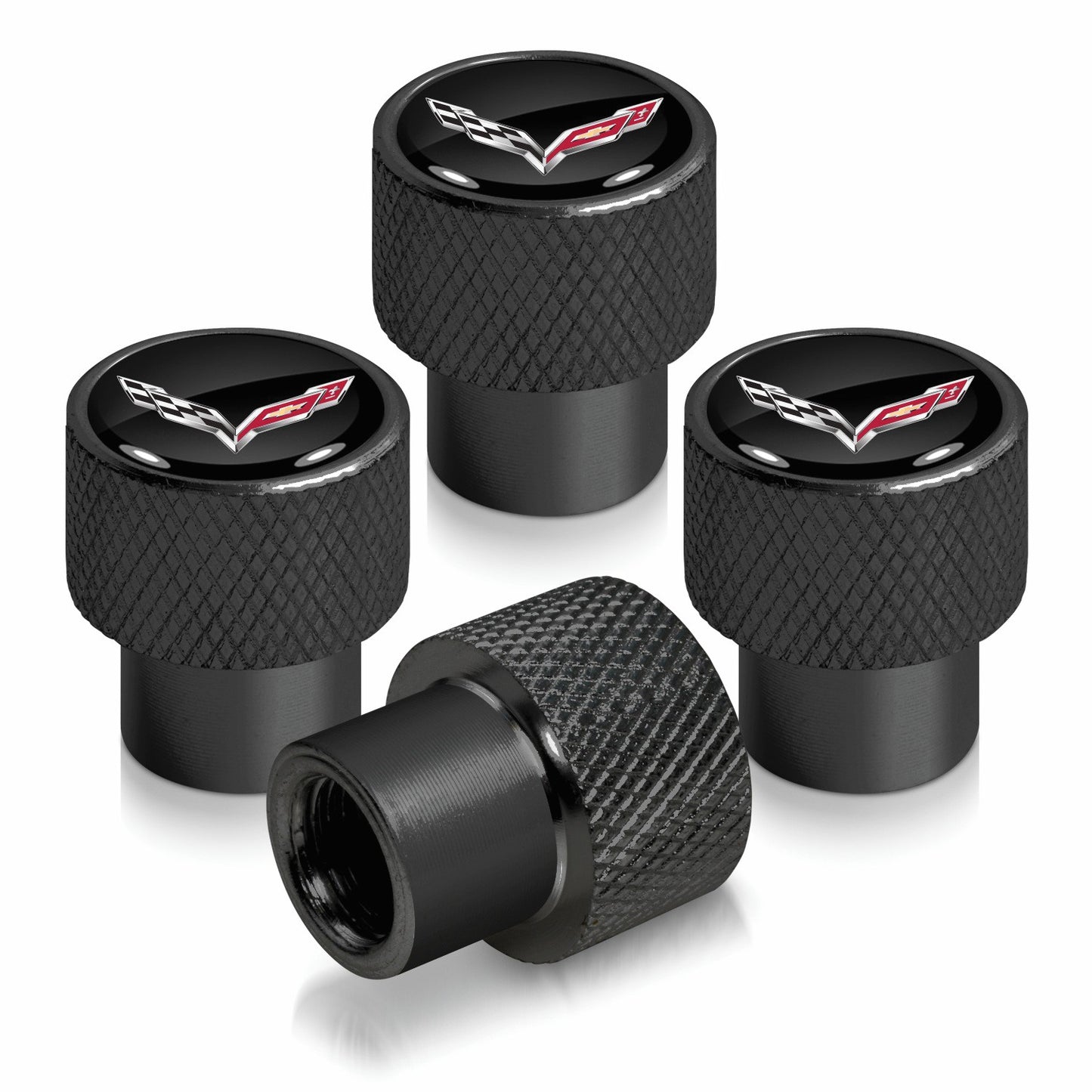 Corvette C7 Raised Billet Aluminum Valve Stem Caps – Set of 4