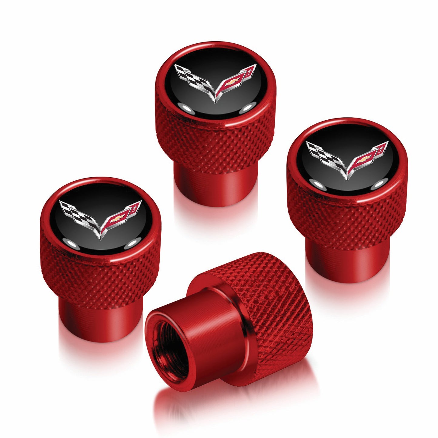 Corvette C7 Raised Billet Aluminum Valve Stem Caps – Set of 4