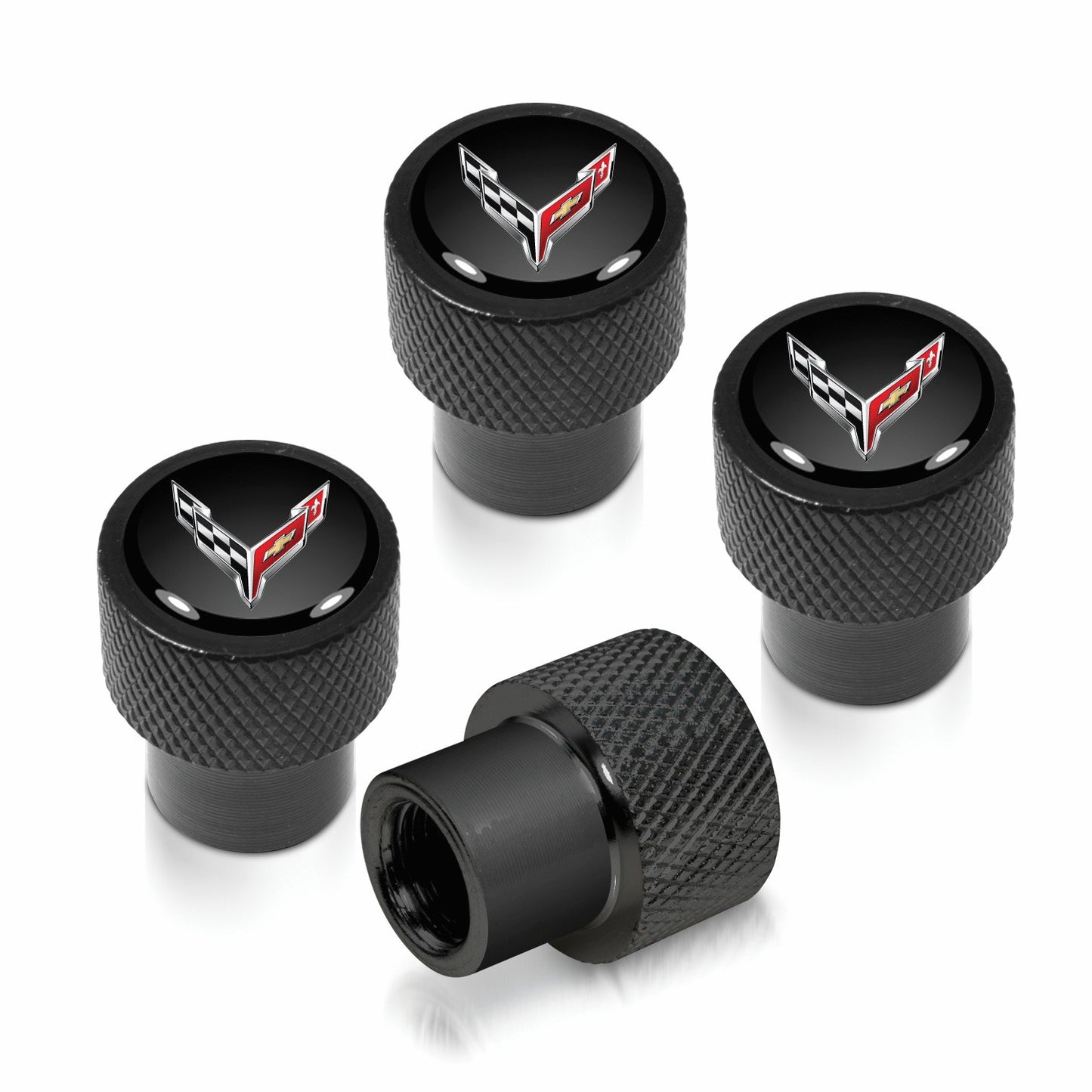 Corvette C8 Raised Billet Aluminum Valve Stem Caps – Set of 4