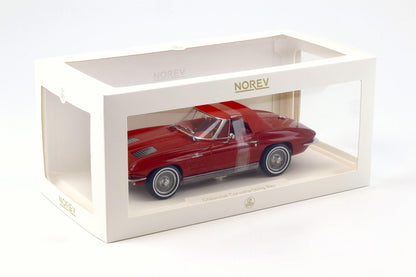 Norev 1963 Chevy Corvette C2 Stingray Cabriolet (Convertible) Riverside Red 1:18