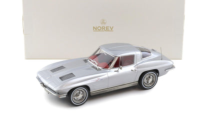 Norev 1963 Chevy Corvette C2 Stingray Sebring Silver 1:18
