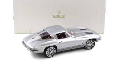 Norev 1963 Chevy Corvette C2 Stingray Sebring Silver 1:18