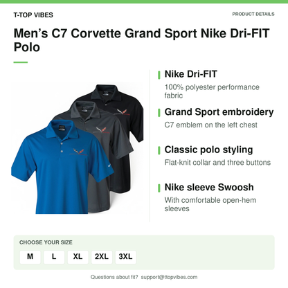 Men’s C7 Corvette Grand Sport Nike Dri-FIT Polo