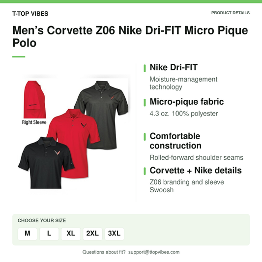Men’s Corvette Z06 Nike Dri-FIT Micro Pique Polo