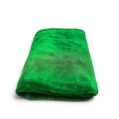 T-Top Vibes emerald green 1200 GSM twisted-loop microfiber drying towel for scratch-free car detailing