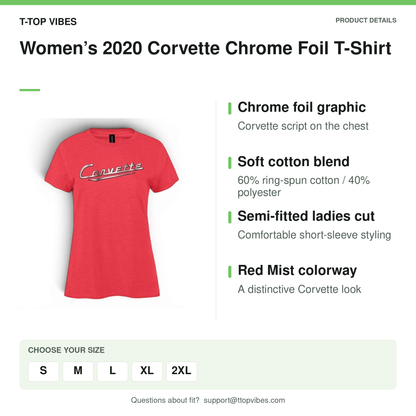 Women’s 2020 Corvette Chrome Foil T-Shirt