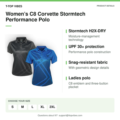 Women’s C8 Corvette Stormtech Performance Polo