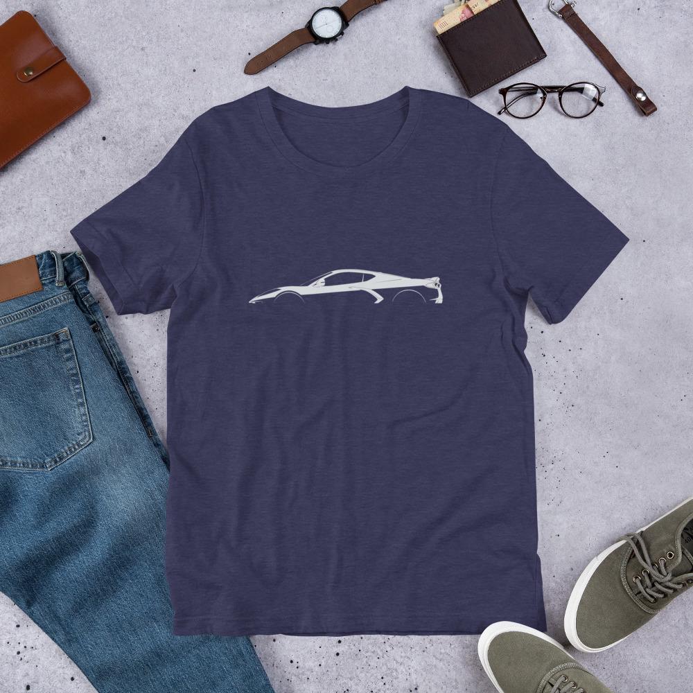 Corvette C8 Shirt | Corvette Silhouette Outline Tee | Chevy Corvette Stingray Z06 Graphic Shirt | Car Guy Gift Corvette Enthusiast Apparel