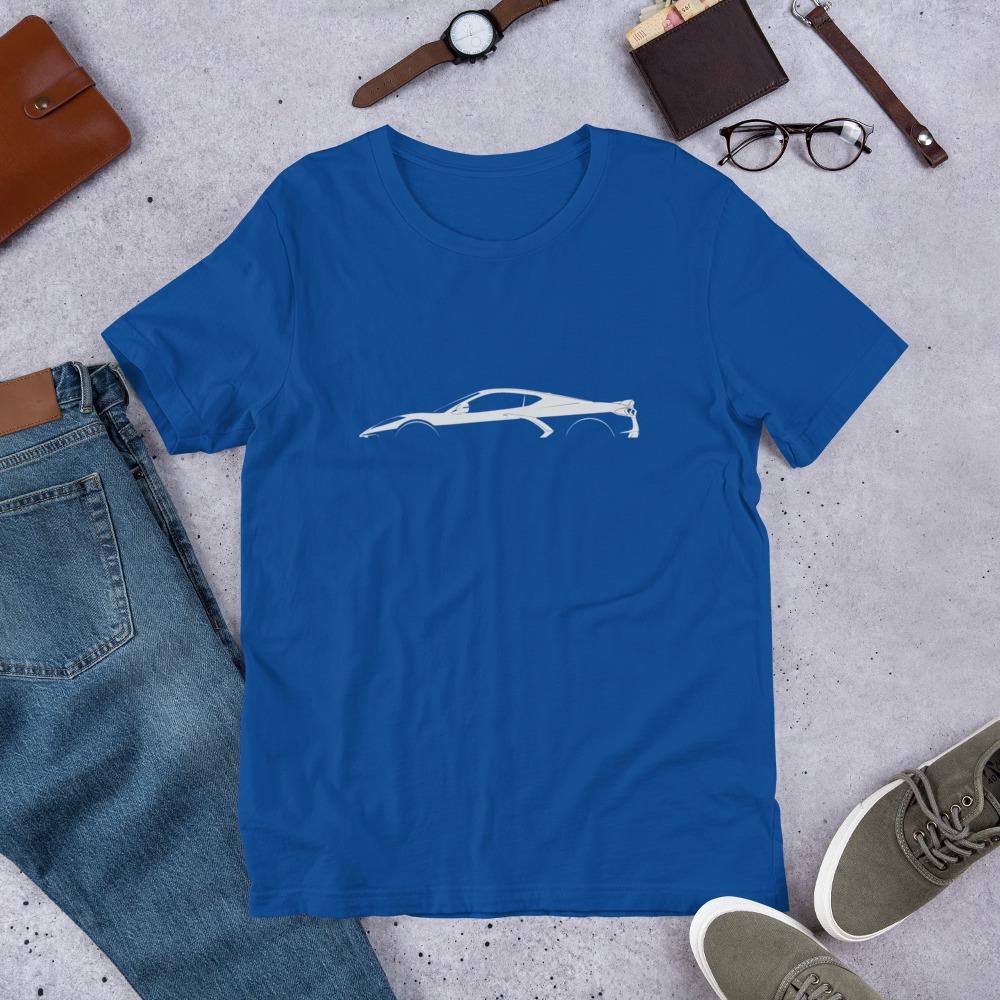 Corvette C8 Shirt | Corvette Silhouette Outline Tee | Chevy Corvette Stingray Z06 Graphic Shirt | Car Guy Gift Corvette Enthusiast Apparel