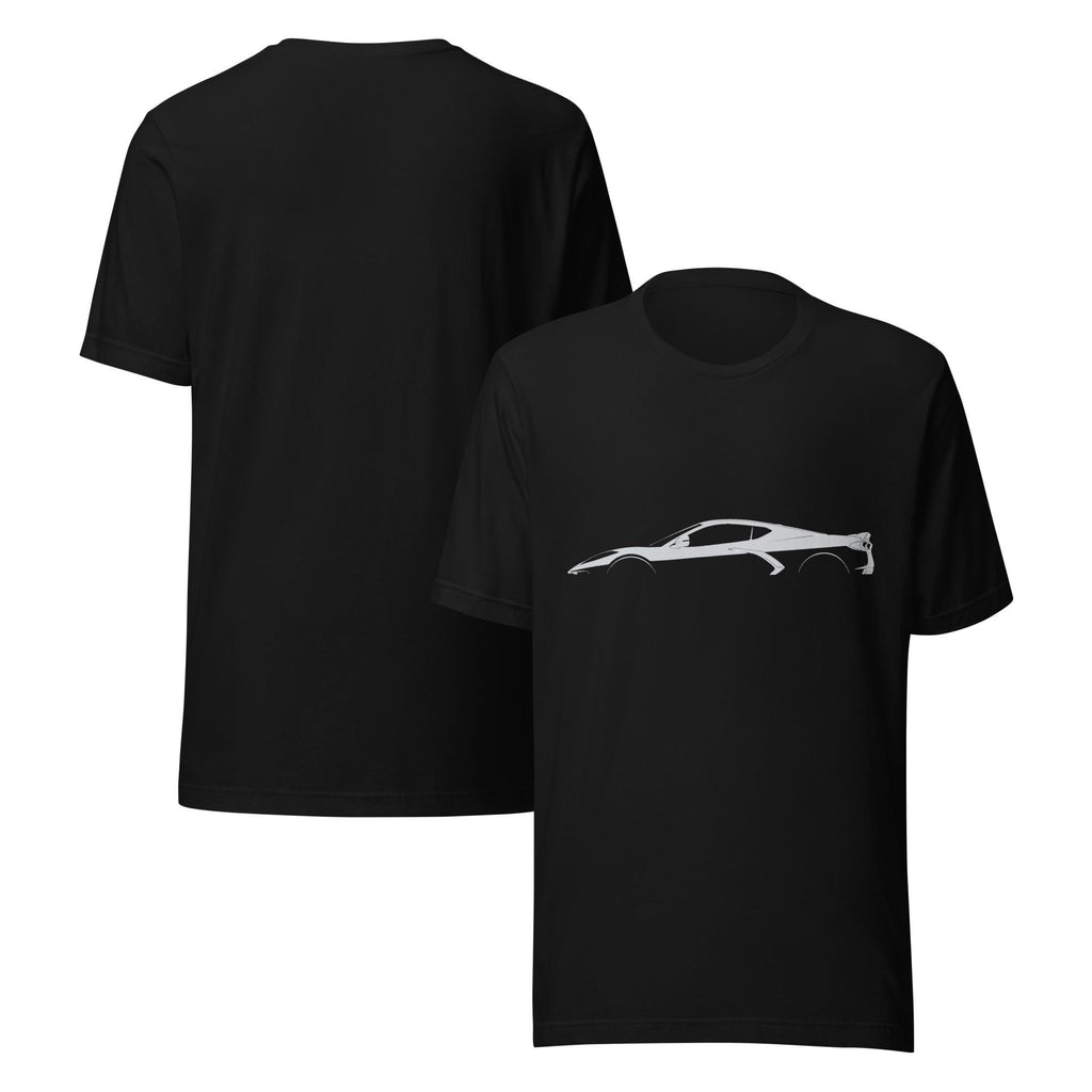 Corvette C8 Shirt | Corvette Silhouette Outline Tee | Chevy Corvette Stingray Z06 Graphic Shirt | Car Guy Gift Corvette Enthusiast Apparel