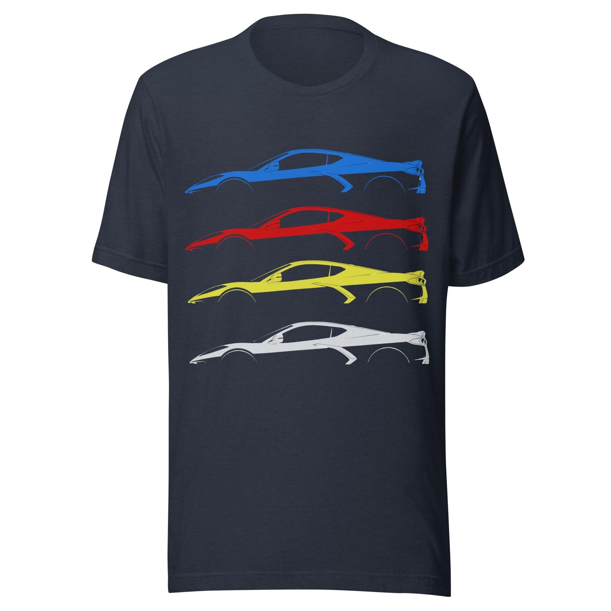 Corvette C8 Shirt | Corvette Silhouette Outline Tee | Chevy Corvette Stingray Z06 Graphic T-Shirt | Car Guy Gift Corvette Enthusiast Apparel