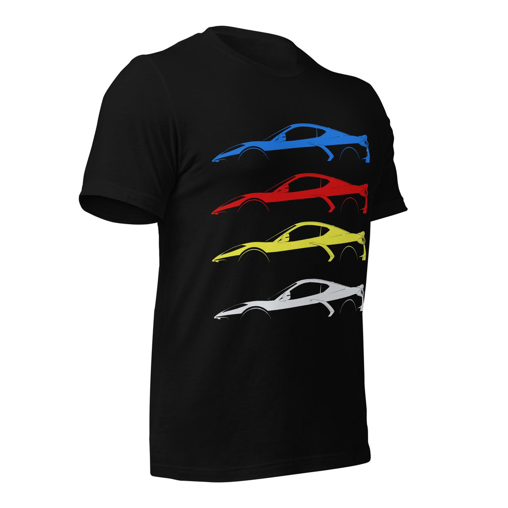 Corvette C8 Shirt | Corvette Silhouette Outline Tee | Chevy Corvette Stingray Z06 Graphic T-Shirt | Car Guy Gift Corvette Enthusiast Apparel