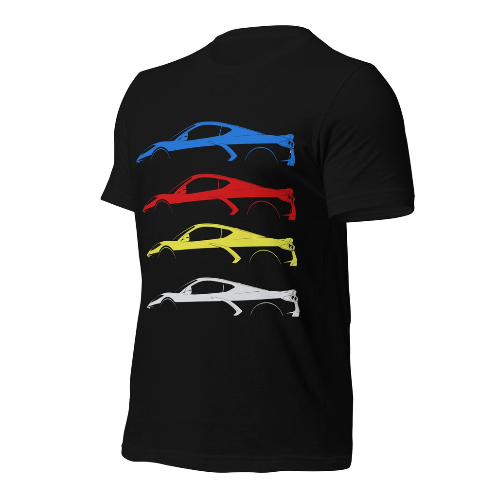 Corvette C8 Shirt | Corvette Silhouette Outline Tee | Chevy Corvette Stingray Z06 Graphic T-Shirt | Car Guy Gift Corvette Enthusiast Apparel