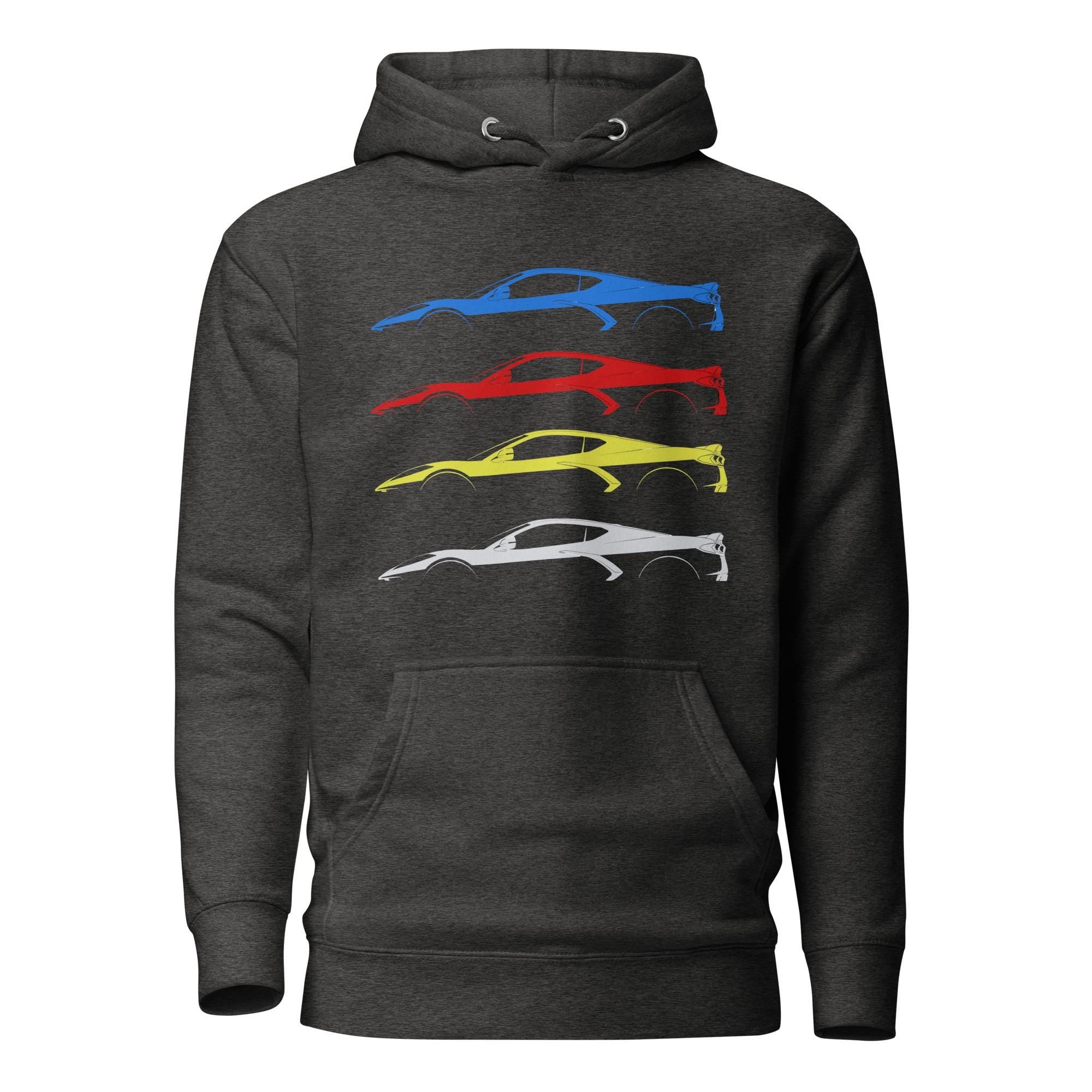 Corvette C8 Hoodie | Chevy Corvette Sweatshirt | Mid Engine 8th Gen Vette Graphic Pullover | Corvette Owner Gift