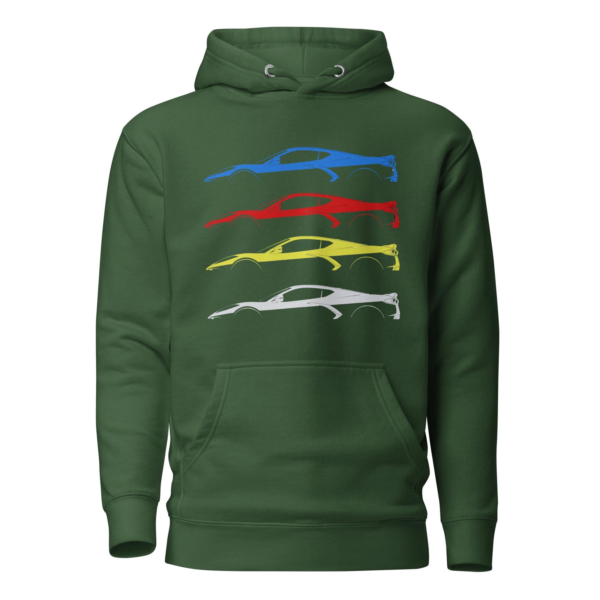 Corvette C8 Hoodie | Chevy Corvette Sweatshirt | Mid Engine 8th Gen Vette Graphic Pullover | Corvette Owner Gift