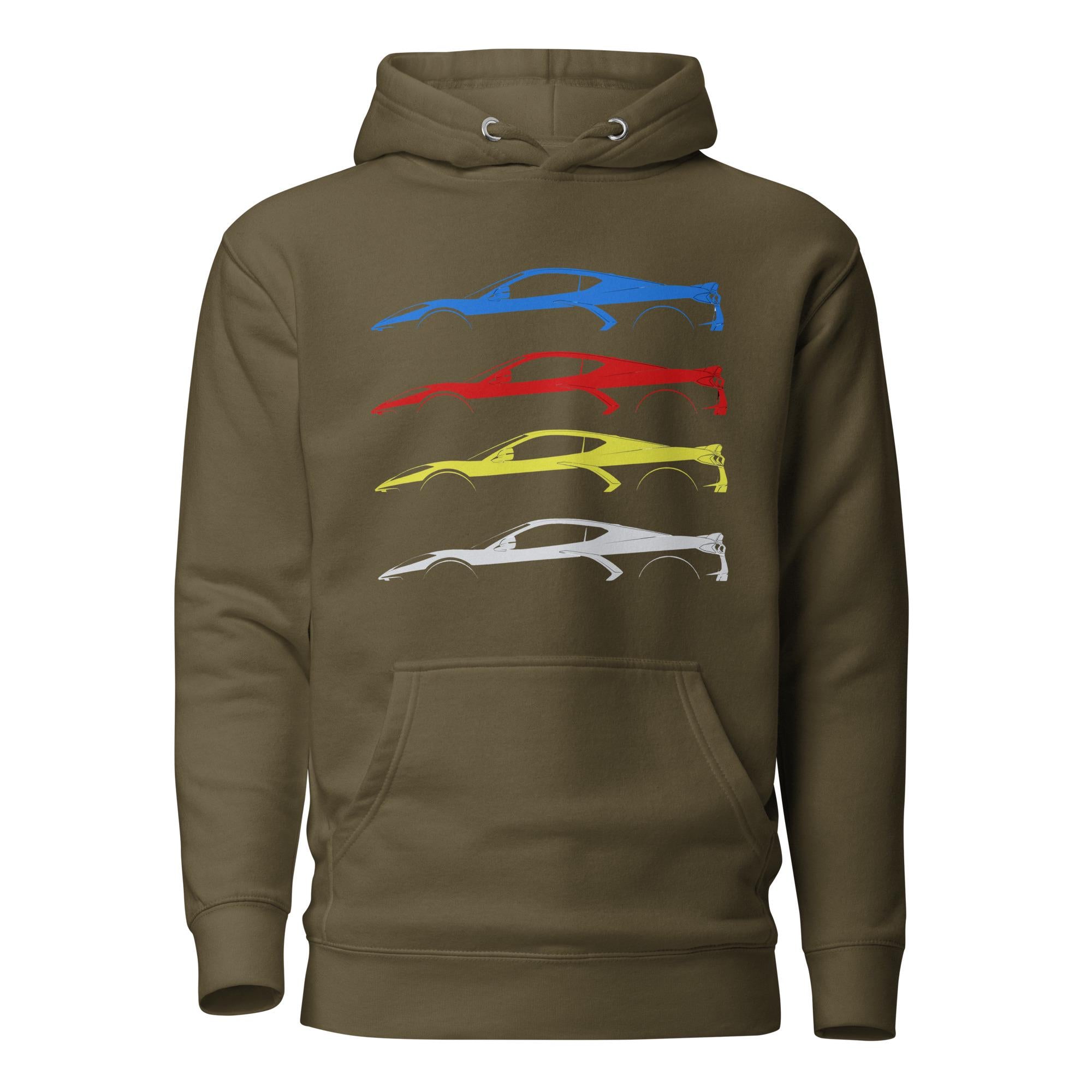 Corvette C8 Hoodie | Chevy Corvette Sweatshirt | Mid Engine 8th Gen Vette Graphic Pullover | Corvette Owner Gift
