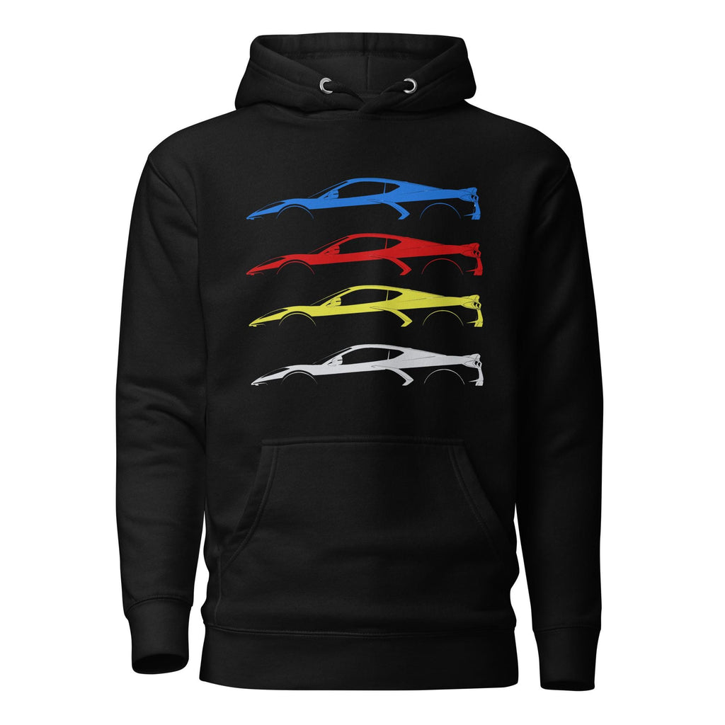 Corvette C8 Hoodie | Chevy Corvette Sweatshirt | Mid Engine 8th Gen Vette Graphic Pullover | Corvette Owner Gift