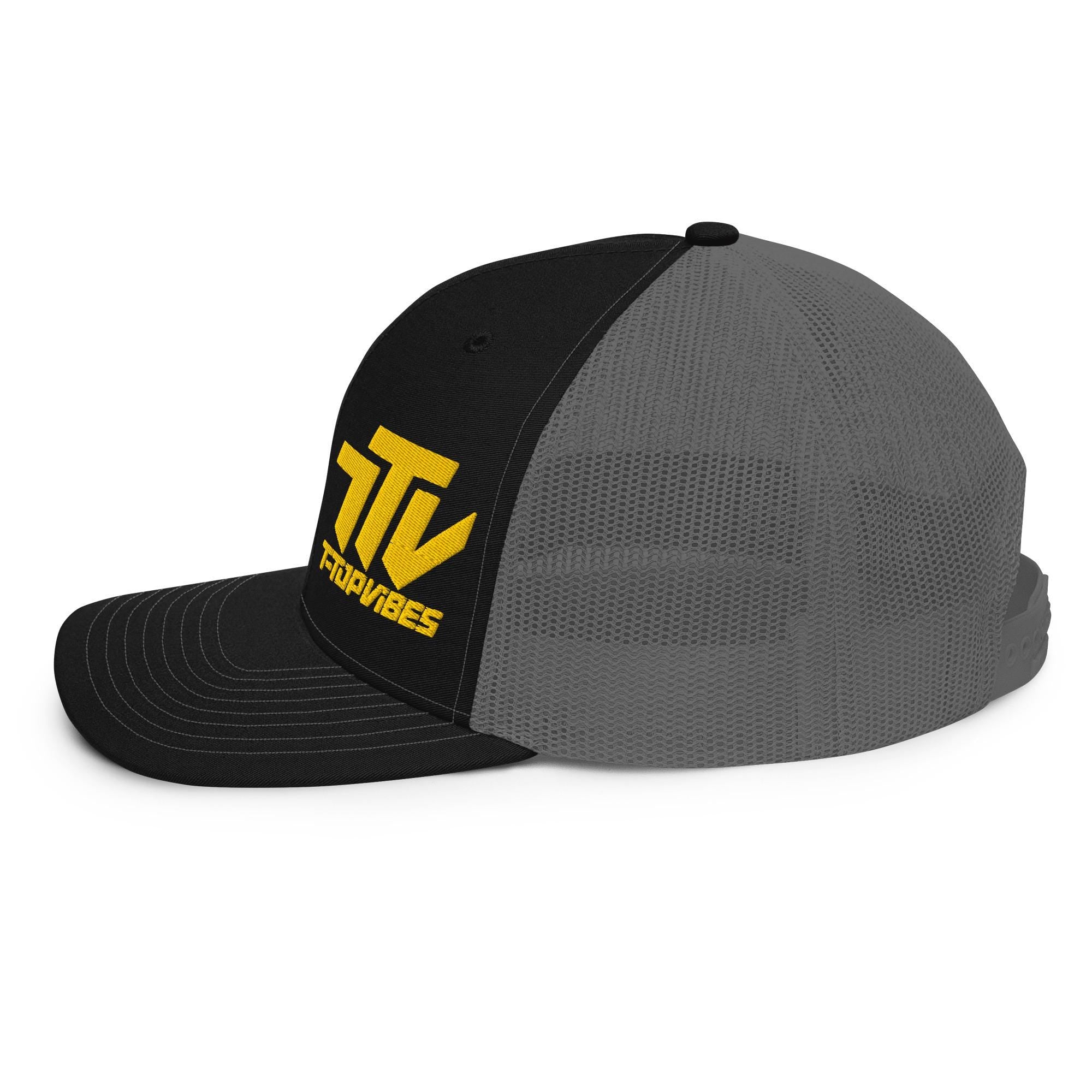 T-Top Vibes Trucker Cap Black & Gray | Car Culture Hat with Gold Font | F-Body Trans Am Camaro Mustang Firebird Cap | Car Enthusiast Gift