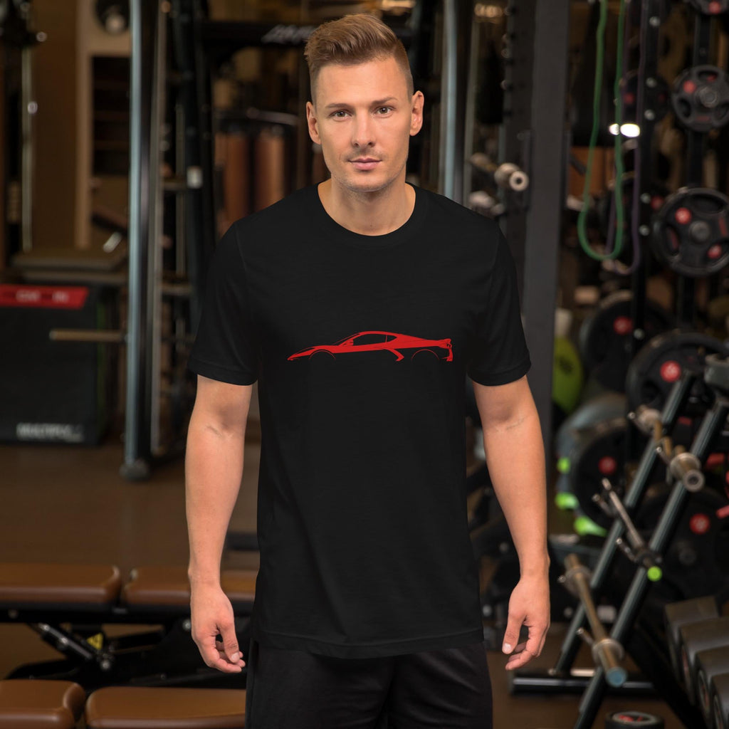 Corvette C8 T-Shirt | Corvette Silhouette Outline Tee | Chevy Corvette Stingray Z06 Graphic Shirt | Car Guy Gift Corvette Enthusiast Apparel