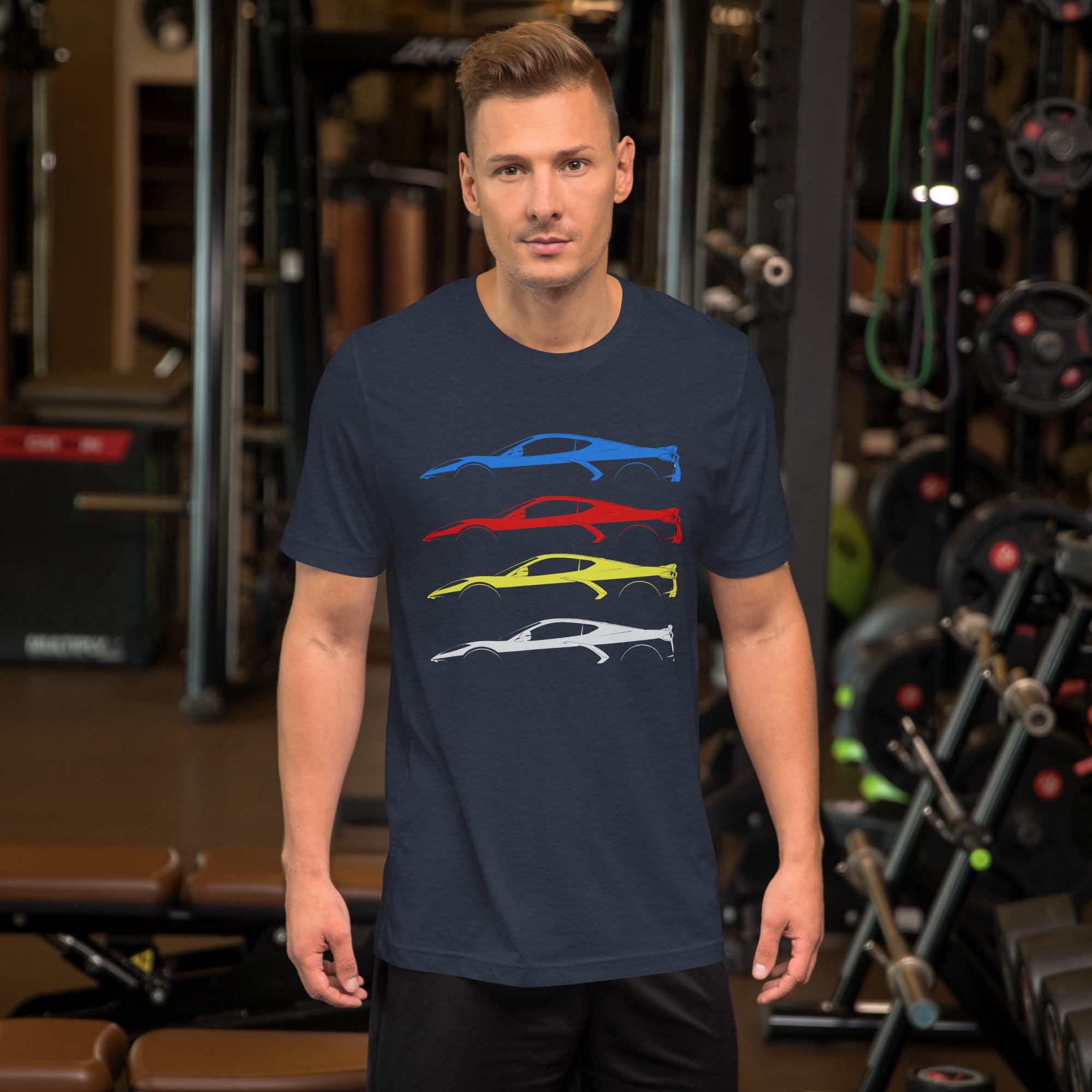 Corvette C8 Shirt | Corvette Silhouette Outline Tee | Chevy Corvette Stingray Z06 Graphic T-Shirt | Car Guy Gift Corvette Enthusiast Apparel