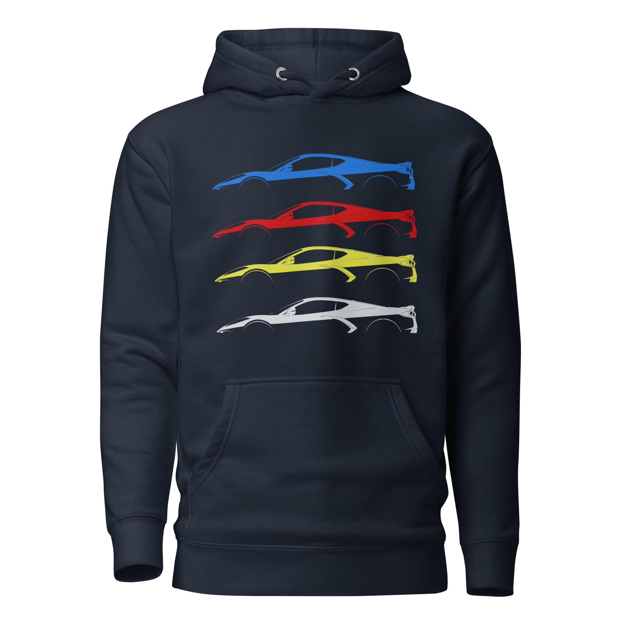 Corvette C8 Hoodie | Chevy Corvette Sweatshirt | Mid Engine 8th Gen Vette Graphic Pullover | Corvette Owner Gift