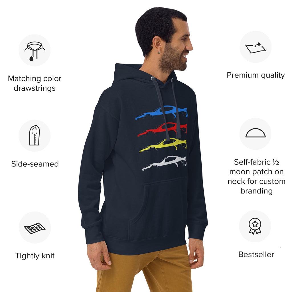 Corvette C8 Hoodie | Chevy Corvette Sweatshirt | Mid Engine 8th Gen Vette Graphic Pullover | Corvette Owner Gift