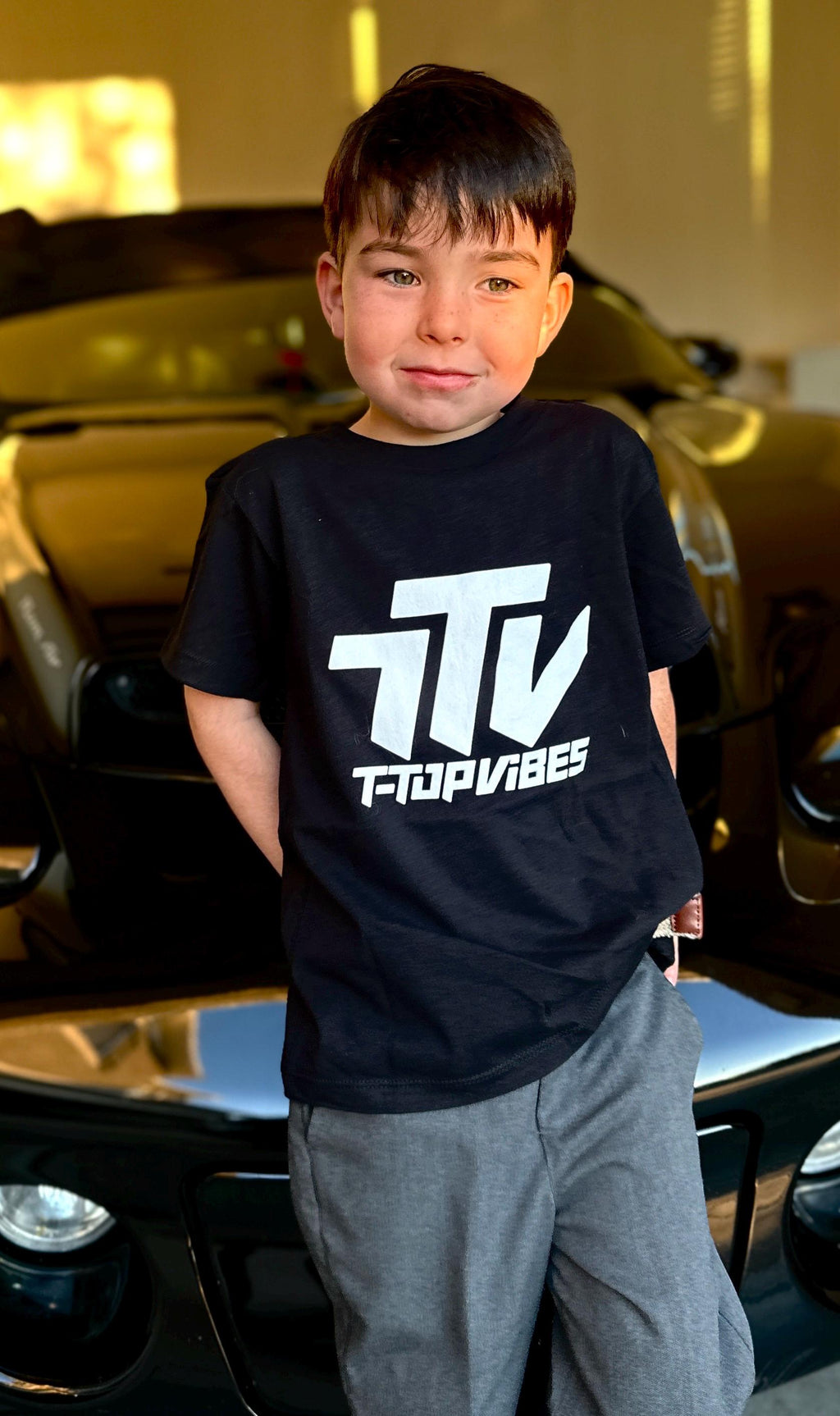 T-Top Vibes Kid's Car Shirt | Muscle Car Lover Gift